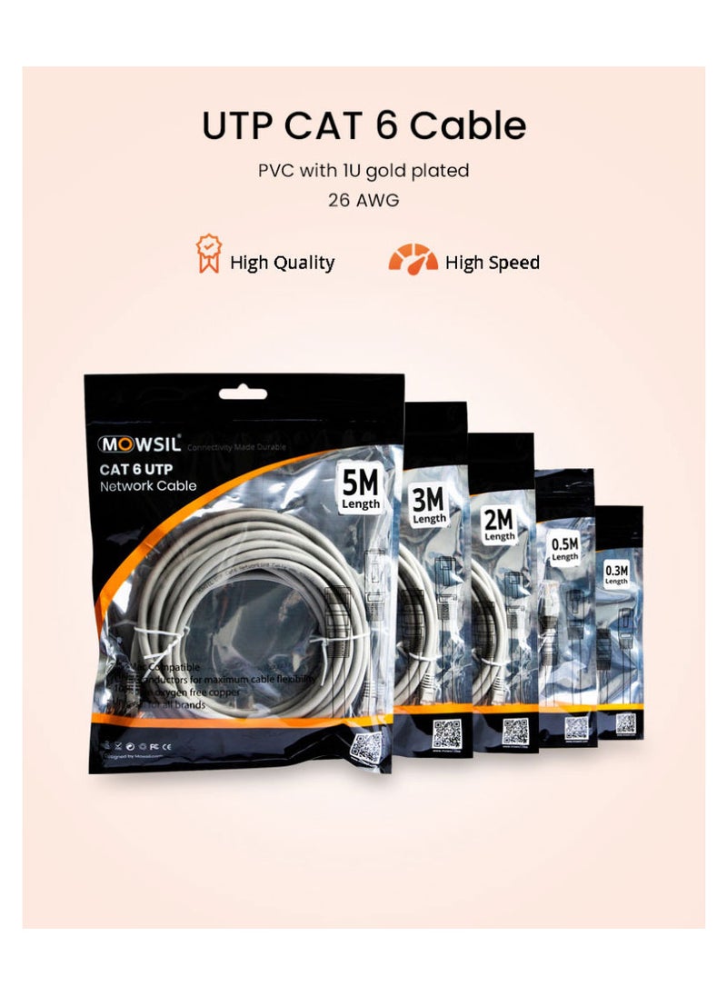 MOWSIL Cat.6 UTP Patch Cable 5 Mtr,IBE series copper-clad Aluminum 1000Mpbs 250MHz Aluminum Foil PVC Jacket  - Image 4