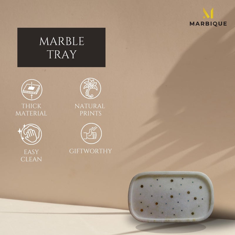 MARBIQUE Premium White Marble Tray Platter Serving Board 25 × 15 cm - Image 5