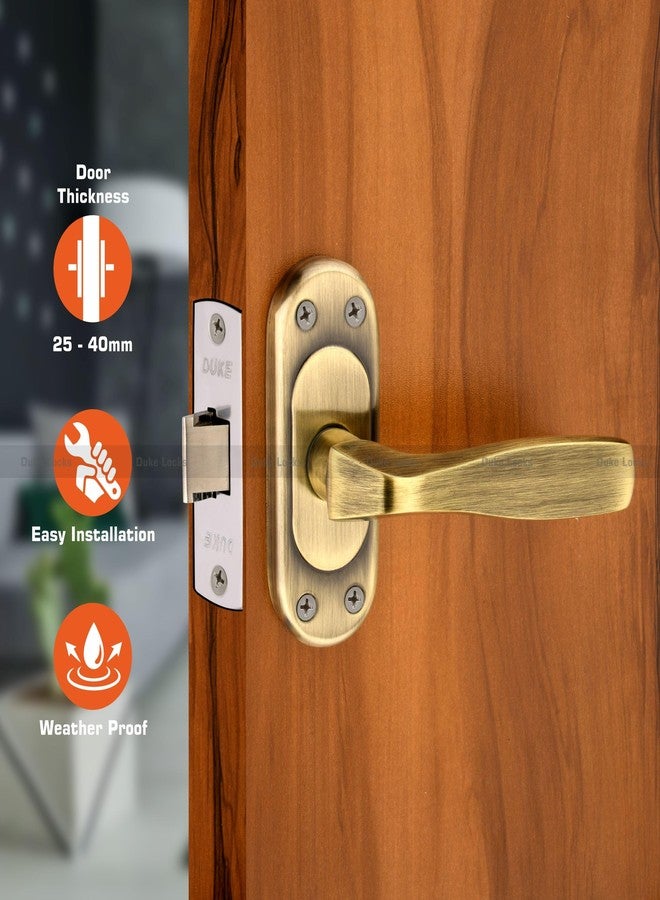 DUKElocks Duke Lock Baby Mortice Set 1004 BA for Main Door, Kitchen, Bedroom, Office, Hotel Brass Lock Body with Brass Antique Color Premium Design 100 MM (5 INCH) - Image 2