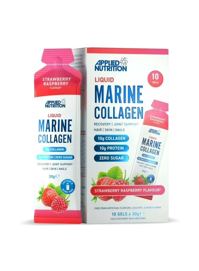 Applied Nutrition Liquid Marine Collagen, Supports Bones & Joints Strawberry & Raspberry10pcs Gel
