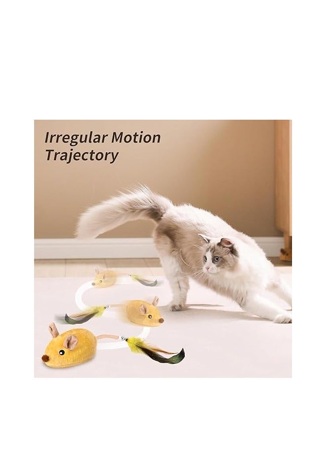 CAT Rechargeable Electric Moving Mouse Cat Toy – Interactive  Cat Toy with Feather Bell Tail – Realistic Smart Mouse for Indoor Cats & Kittens - Image 2