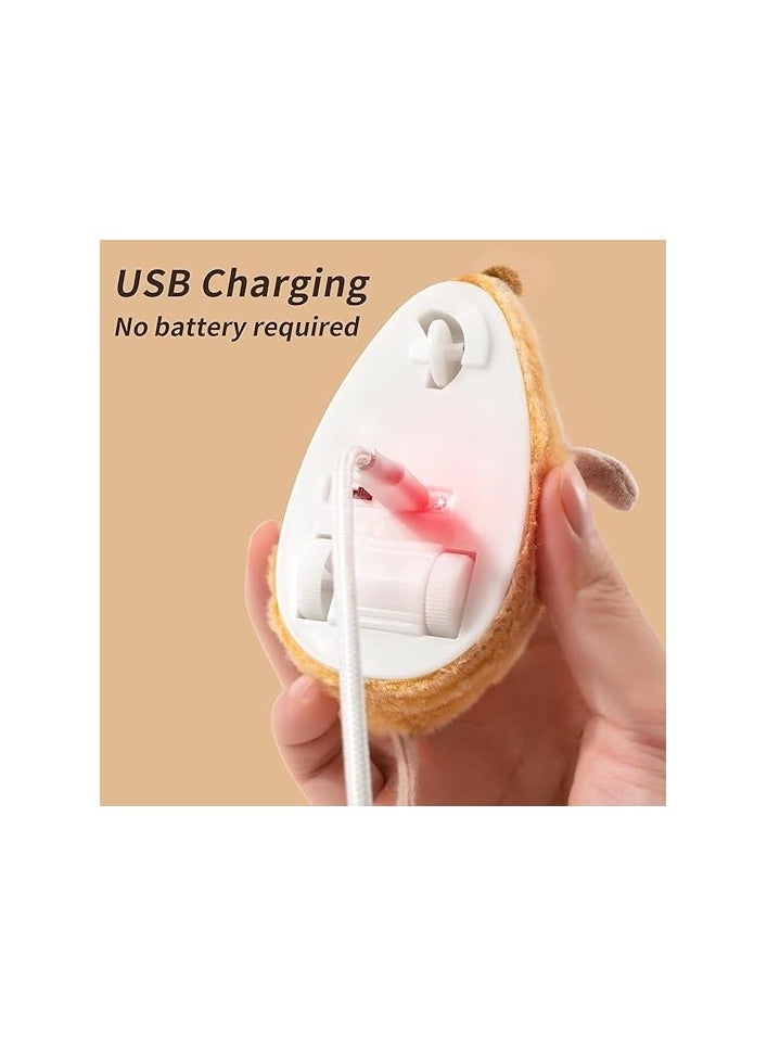 CAT Rechargeable Electric Moving Mouse Cat Toy – Interactive  Cat Toy with Feather Bell Tail – Realistic Smart Mouse for Indoor Cats & Kittens - Image 3