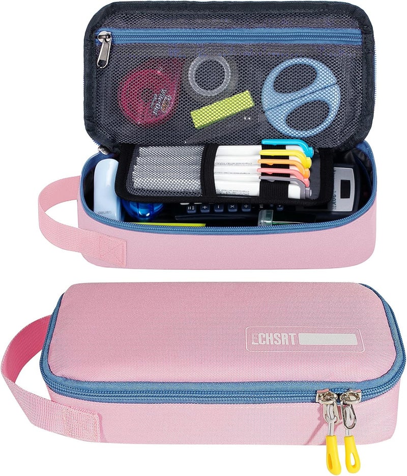 ECHSRT Large Pencil Case, Aesthetic Pen Pouch with Big Capacity, Minimalist Portable Stationery Bag with Handle for Office Organizer Aesthetic Pencil Cases - Image 1