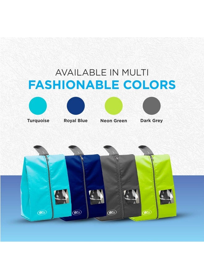 Lify Travel Shoe Bags with View Water-Resistant Shoe BagsÔºåPortable Nylon Travel Shoe Organiser Bags with Zipper for Women MenÔºå6 Pack (Aqua Blue(Turquoise) & Florescent(Neon Green)) - Image 3