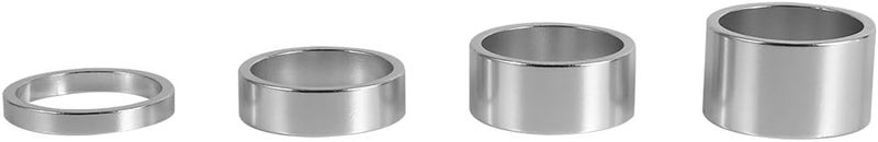 Bike Headset Spacer, Bicycle Headset Stem Bike Front Stem Fork Bike Washers 4 Pieces 5mm/10mm/15mm/20mm Aluminum Alloy Headset Spacers Mountain Bike Fit for MTB Mountain Bike, Road Bike - Image 1