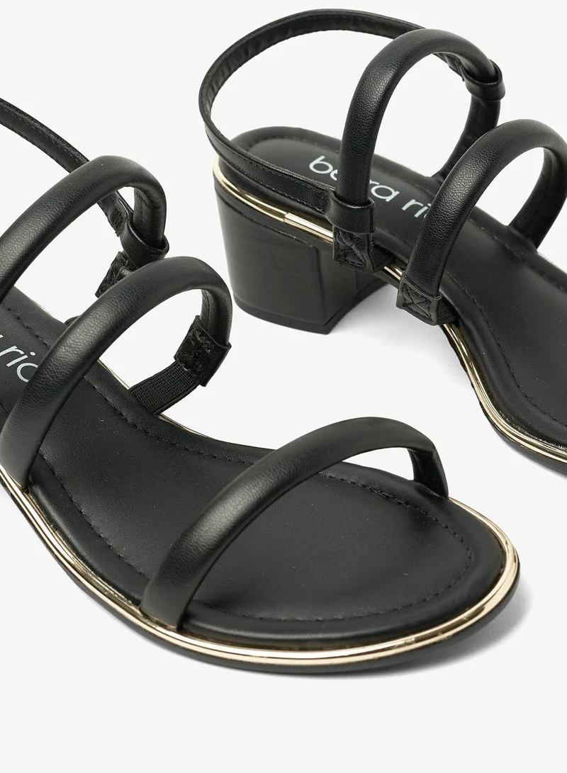 Beira Rio Black Sandals for Women with Back Strap – Stylish & Supportive sling Back Ladies Sandals for Women | Best Price UAE