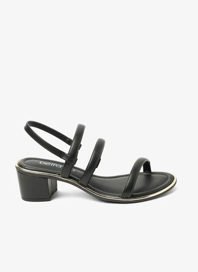Beira Rio Black Sandals for Women with Back Strap – Stylish & Supportive sling Back Ladies Sandals for Women | Best Price UAE