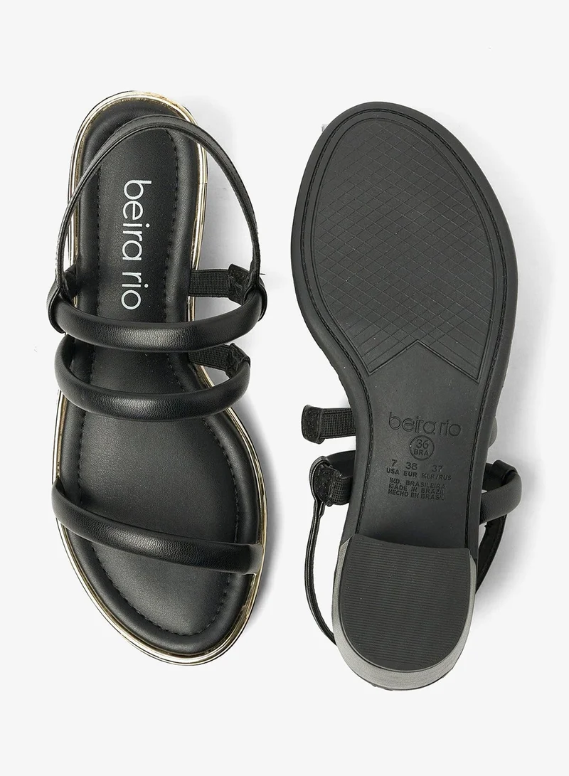 Beira Rio Black Sandals for Women with Back Strap – Stylish & Supportive sling Back Ladies Sandals for Women | Best Price UAE