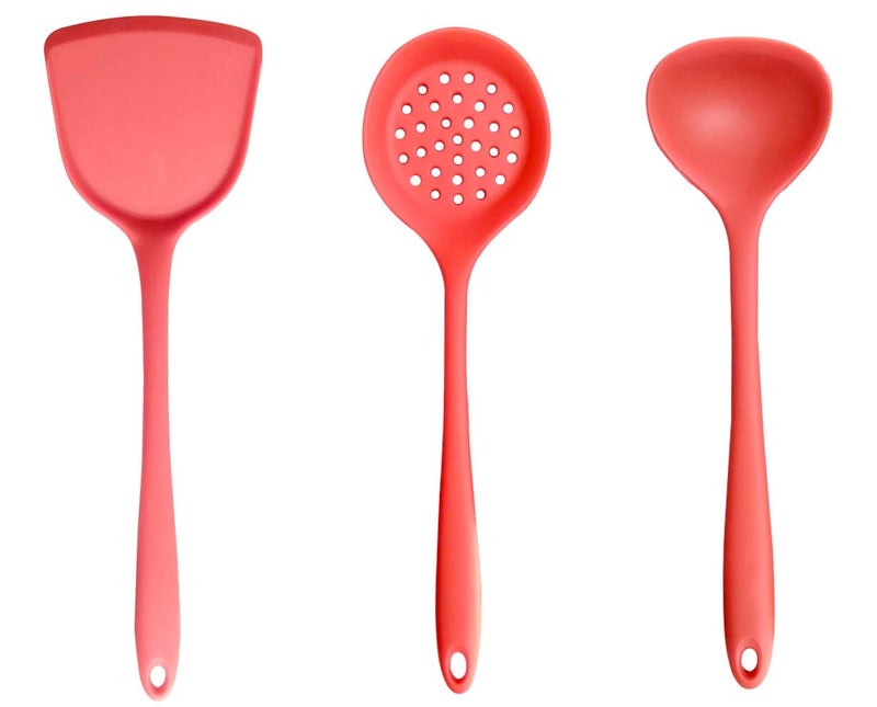 UPC Premium Silicone Cookware Spatula Palta/Turner, Kitchen Essential, Non-Stick, Food Safe, high Temperature Resistant for Daily use (Set of 3 (Kalchi, Turner and Spoon)) - Image 5