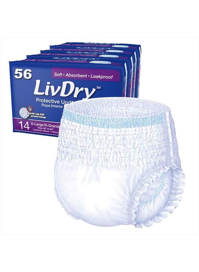 LIVDRY Adult XL Incontinence Underwear, Extra Absorbency Adult Diapers, Leak Protection, X-Large, 56-Pack  - Image 1