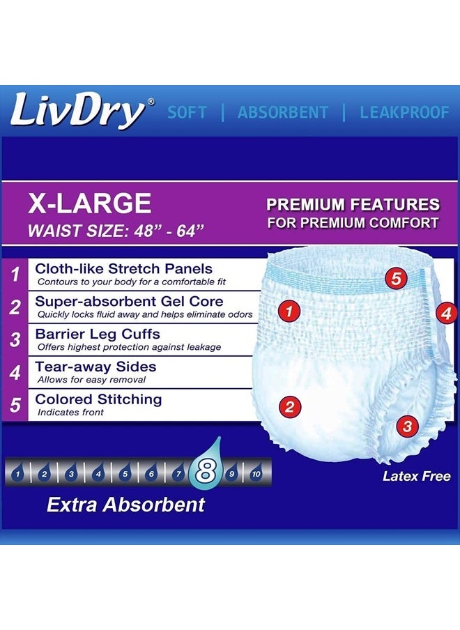 LIVDRY Adult XL Incontinence Underwear, Extra Absorbency Adult Diapers, Leak Protection, X-Large, 56-Pack  - Image 2