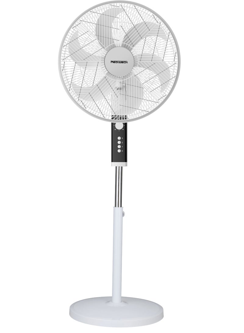 MediaTech Stand Fan 18" 6 Blades - White MT-SF50M