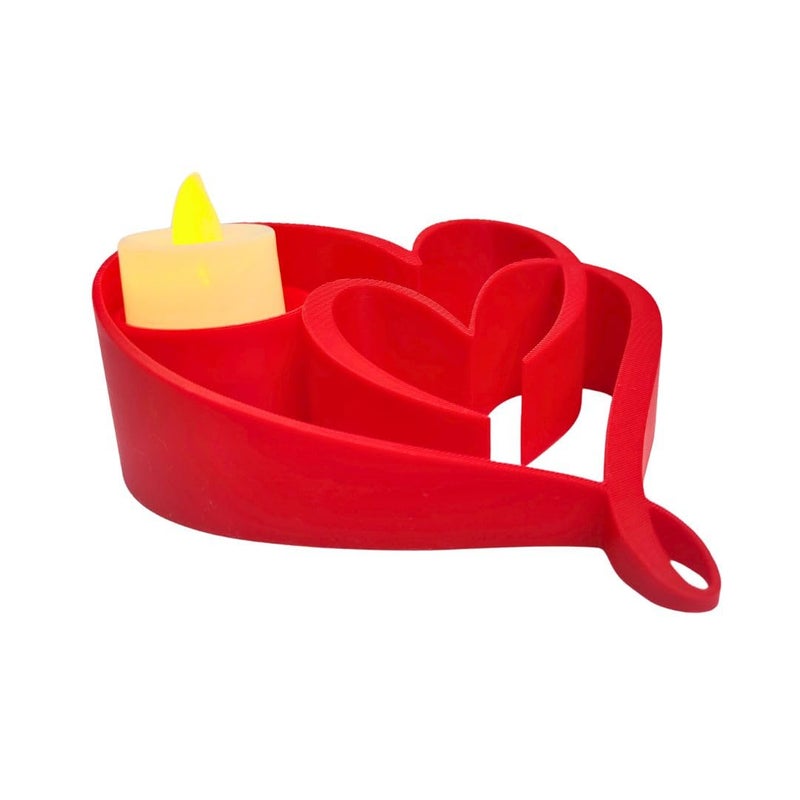 QUANTUM LEGENDS Double Heart Shaped Showpiece with Tealight for Valentines Day Anniversary Valentine Gift for Girlfriend Boyfriend Husband Wife Valentine Day Gifts Valentine Decoration Items - Image 1