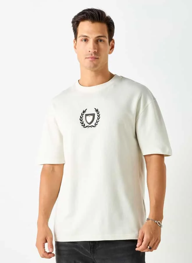 Emperor Emperor Applique Detail T-shirt with Short Sleeves