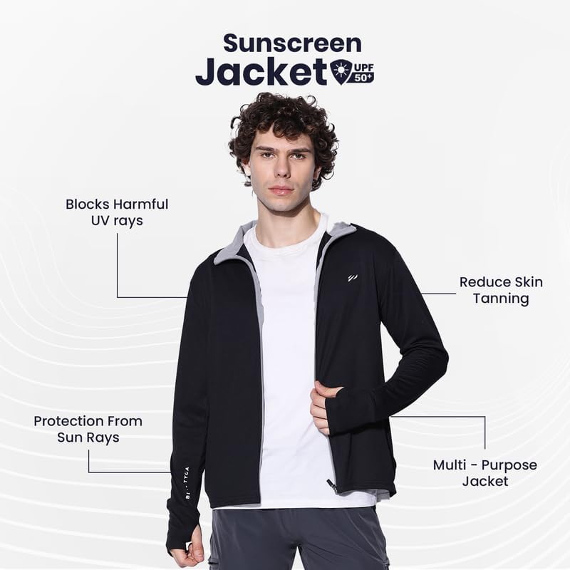 BLUE TYGA Sunscreen Jacket with UV Protection UPF 50+ Jacket with Breathability & Coolrush Technology Lightweight Jackets for Men - Image 4