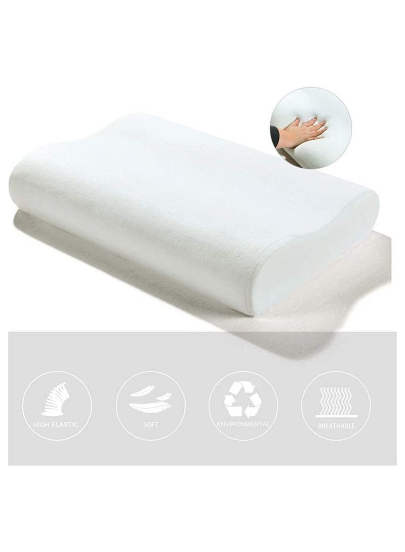 Cervical Pillow Contour Memory Foam Pillow, Orthopedic Pillow for Relieve Neck Pain, Ergonomic Pillow for Side Sleeper Back Sleeper Stomach Sleeper, Insomniac Pillow White,a  - Image 2