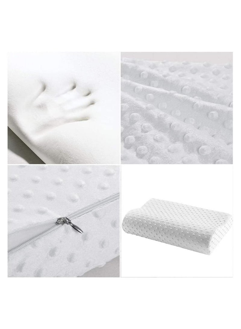 Cervical Pillow Contour Memory Foam Pillow, Orthopedic Pillow for Relieve Neck Pain, Ergonomic Pillow for Side Sleeper Back Sleeper Stomach Sleeper, Insomniac Pillow White,a  - Image 4