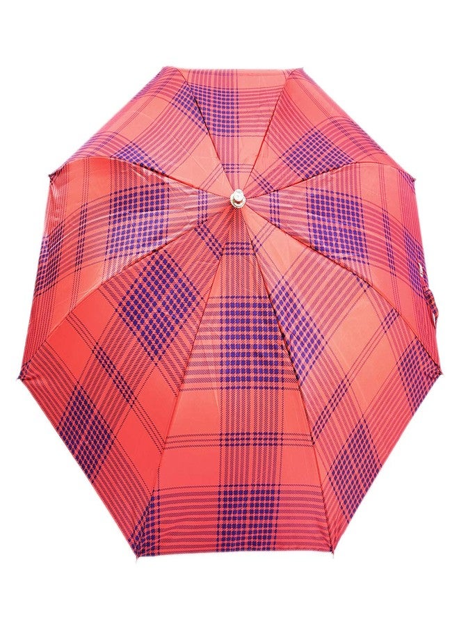 RAINPOPSON 2 Fold Printed Big Size Umbrella for Women & Men UV Protection Office Umbrella Combo for Girls/Men/Women (Multicolor & Red Printed) - Set of 2 - Image 3