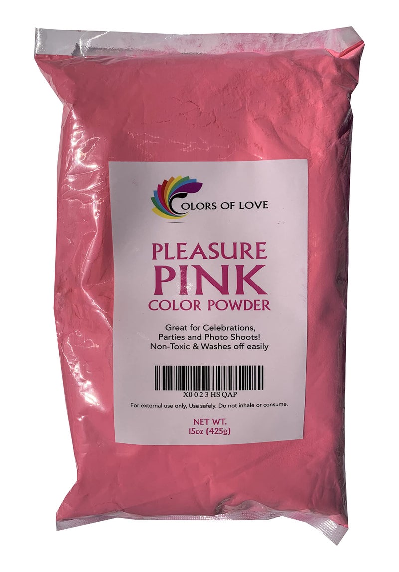 Colors of Love Pink Holi Color Powder - 15 Oz Bag - Ideal for color run events, bath bombs, youth group color wars, Holi events and more! - Image 1