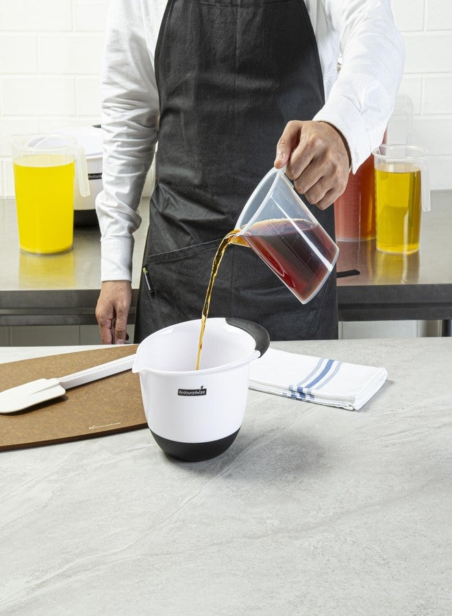 ريستورنت وير كوب قياس للمطاعم، عبوة من كوب واحد سعة 16 أونصة، ذو فوهة مخروطية، مزود بتدريجات مل وأونصة بارزة، مصنوع من البلاستيك الشفاف، مزود بمقبض، مناسب للطبخ والخبز وقياس الزيت والدقيق. - Image 5