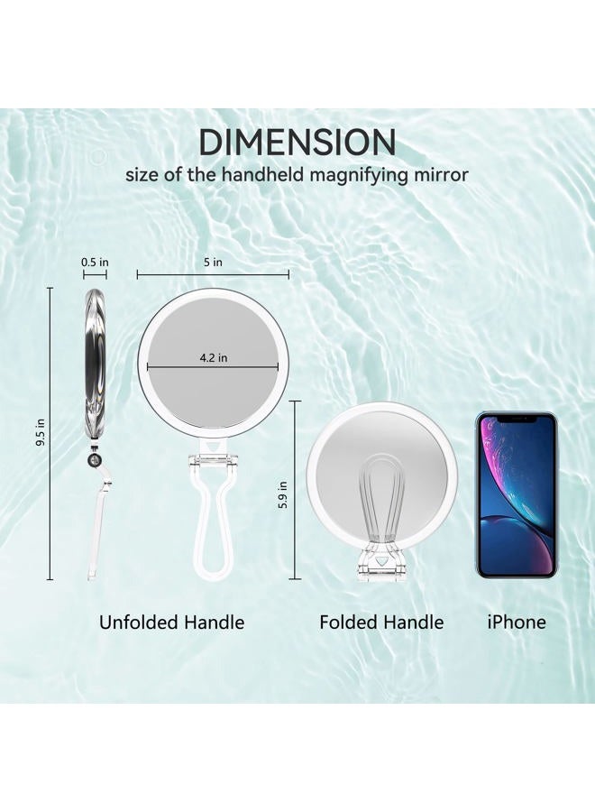 B Beauty Planet 20X Magnifying Home Mirror, Round 5'' Handle for Travel, Double-Sided 1X/20X, Foldable Makeup Mirror, Tabletop Mount - Image 2