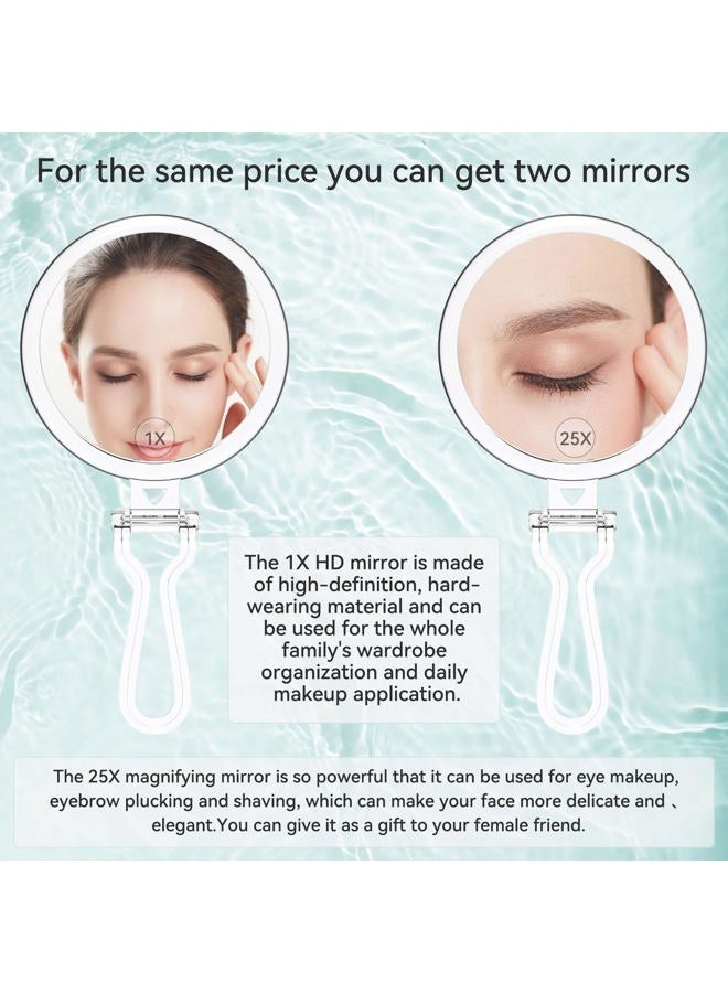 B Beauty Planet 20X Magnifying Home Mirror, Round 5'' Handle for Travel, Double-Sided 1X/20X, Foldable Makeup Mirror, Tabletop Mount - Image 5