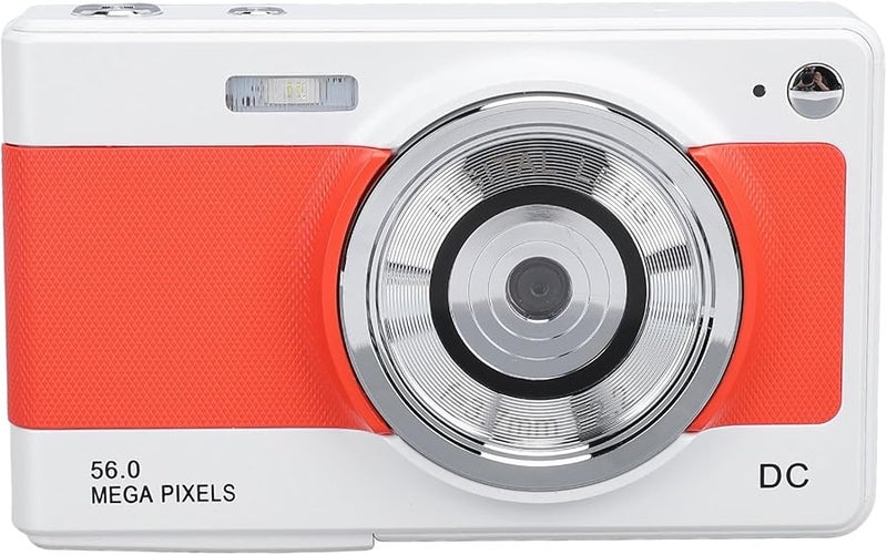 Kids Digital Camera 56MP 1080P Vlogging Camera 8X Zoom Autofocus 2 8in Screen White Orange Gift - Image 2