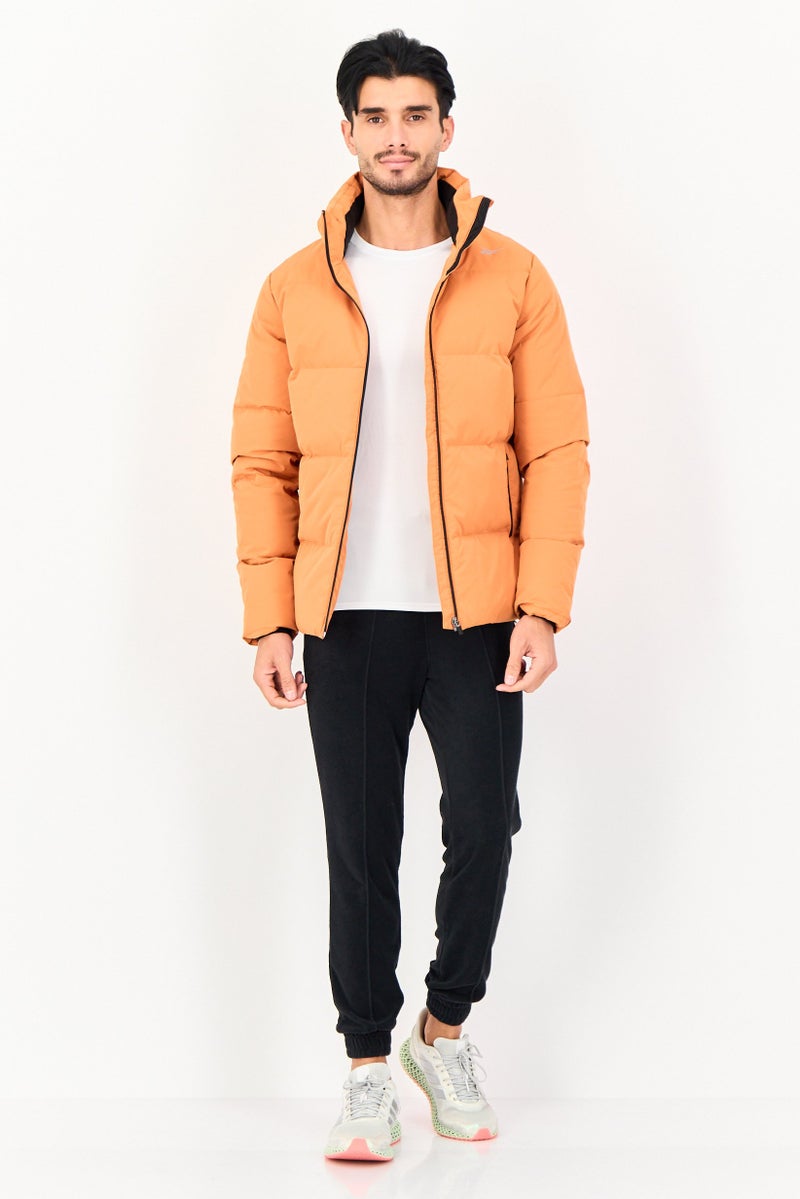 Reebok Men Sportswear Fit Brand Logo Outdoor Jacket, Orange - Image 3