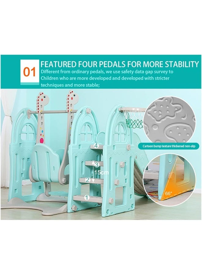 Rainbow Toys RBW TOYS Slide for Kids Toys Set 3 in 1 Outdoor Play Structure Jumbo Slide and Swing with Basket Ball Game - Image 3