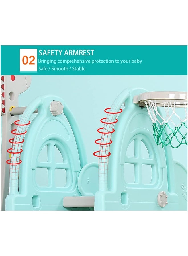 Rainbow Toys RBW TOYS Slide for Kids Toys Set 3 in 1 Outdoor Play Structure Jumbo Slide and Swing with Basket Ball Game - Image 4