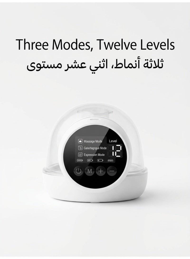 مضخة ثدي كهربائية مرئية للارتداء وخالية من اليدين أبيض | خفية محمولة فائقة الصمت 46 ديسيبل، 3 أوضاع 12 مستوى، منع العكس التدفقي، سيليكون درجات الغذاء | بطارية طويلة الأمد قابلة للشحن لأمهات الرضاعة 🇸🇦 - Image 5