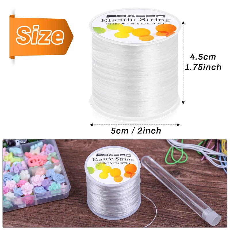 Paxcoo 1mm Elastic Bracelet String Cord Stretch Bead Cord for Jewelry Making and Bracelet Making White - Image 3