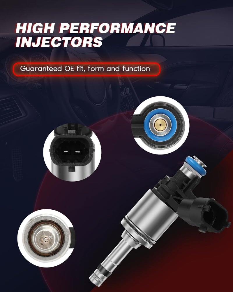 ANGLEWIDE 6Pcs Fuel Injectors FJ1152 Set for Buick Enclave, Chevrolet Traverse, GMC Acadia 3.6L - Image 4