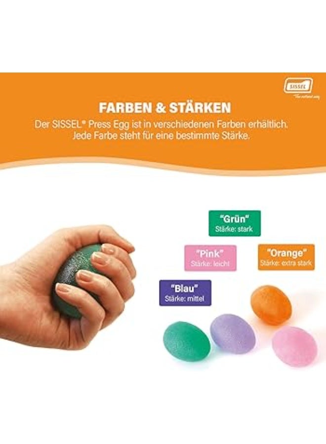 سيسيل SISSEL Press Egg Green – مدرب اليد والساعد، مقاومة قوية لتقوية قوة القبضة، بناء العضلات، تحسين الحركة والعلاج الطبيعي، تصميم مريح مع دليل تمارين - Image 5