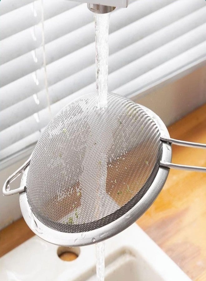 Tamnjvrr 2PCS Fine Mesh Strainers Set Small Stainless Steel Sieves with Handles For Straining Cocktail Flour Powdered Sugar Tea Bar Tool - Image 5