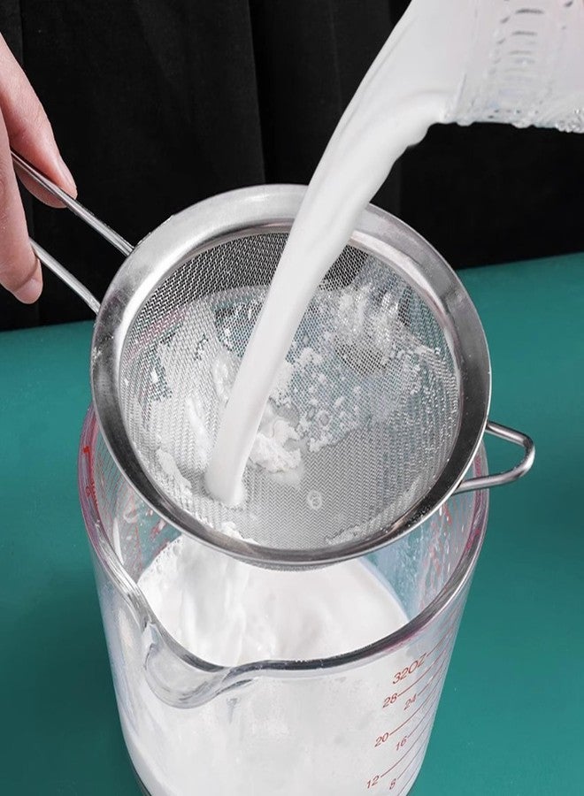 Tamnjvrr 2PCS Fine Mesh Strainers Set Small Stainless Steel Sieves with Handles For Straining Cocktail Flour Powdered Sugar Tea Bar Tool - Image 3