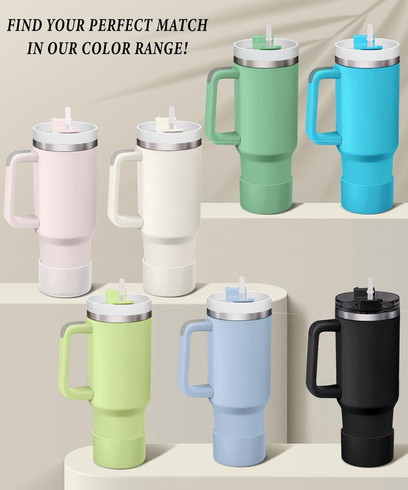 KTKUDY حذاء سيليكون مزدوج KTKUDY لكوب ستانلي 40 30 20 أونصة ومناسب لهيدرو فلاس 12-24 أونصة - حذاء كوب يناسب يتي، سيمبل مودرن، زجاجة أوالا - غطاء سفلي ملحقات تناسب كوب ستانلي - Image 2