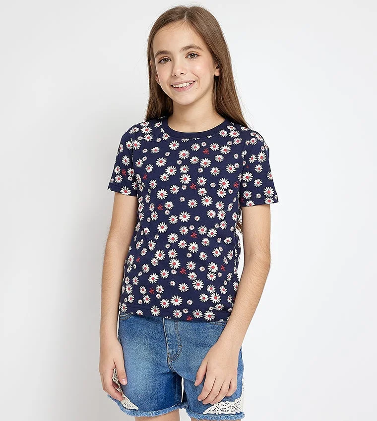 Floral Printed Short Sleeves T-Shirt