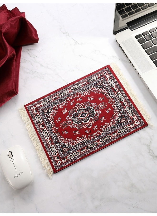Generic Coffee Art Mouse Pad ,Luxury Ergonomic Carpet Mouse Mat Rug ,Non-Slip Rubber Base (Red)  - Image 1