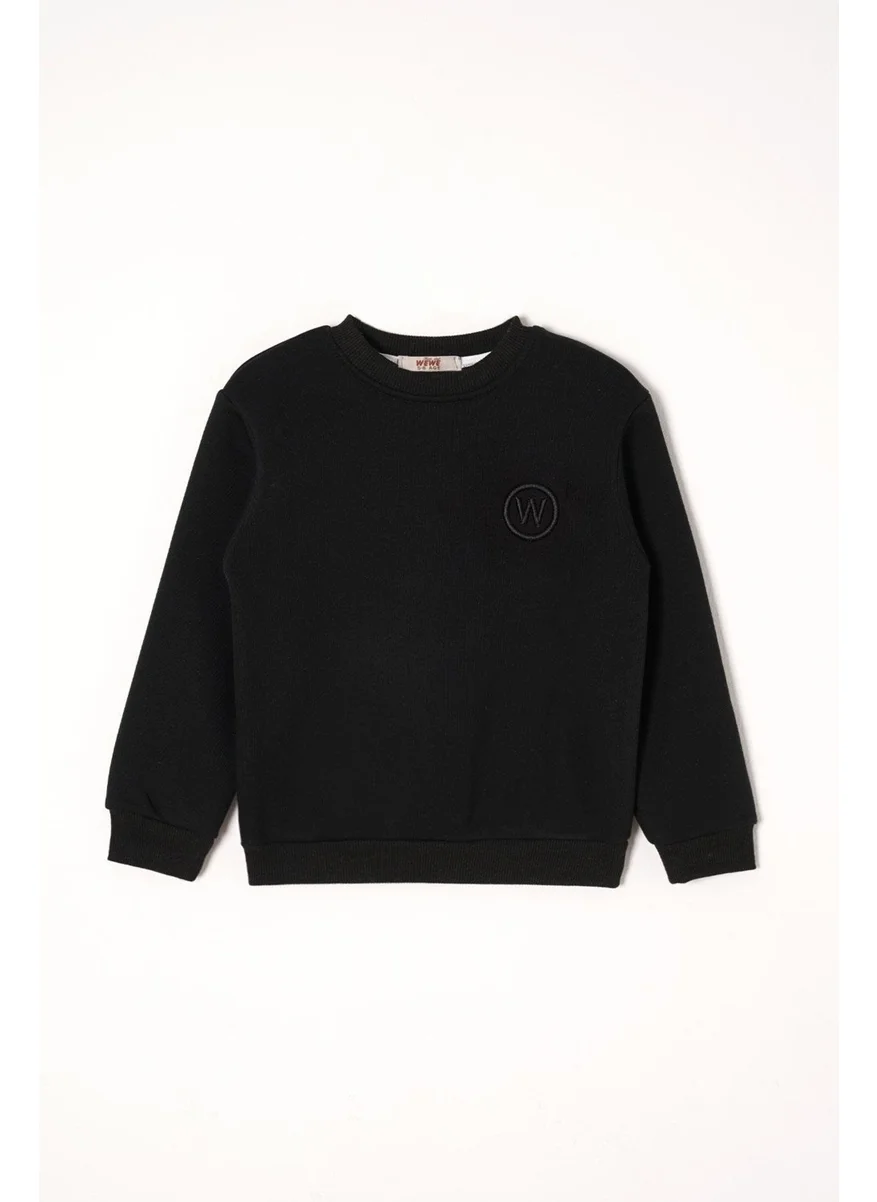 Zepkids W Embroidered Black Color Boy Tracksuit