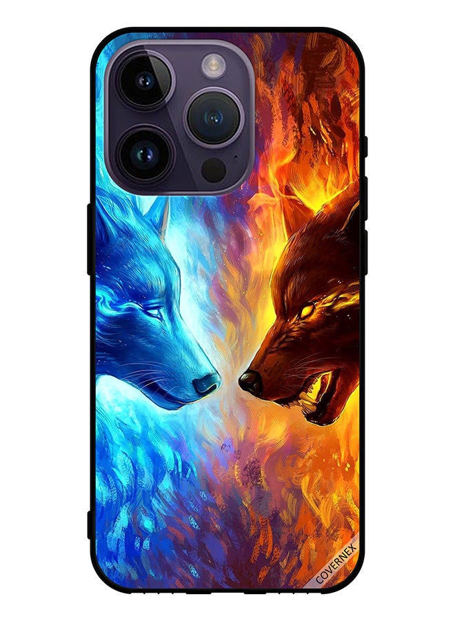 Covernex Protective Case Cover For Apple iPhone 14 Pro Water & Fire Wolf - Image 1