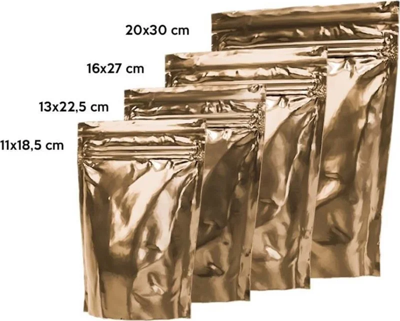 Ambalaj Pazarı Packaging Market Gold Aluminum Doypack 20X30 cm - 100 PACKS