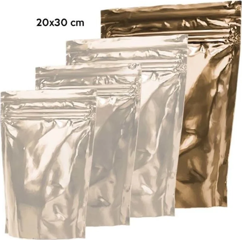 Ambalaj Pazarı Packaging Market Gold Aluminum Doypack 20X30 cm - 100 PACKS