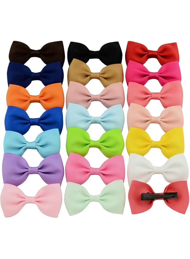 KASTWAVE Baby Girls Grosgrain Hair Ribbon Bows Hair Bow Clips Muilt Color Grosgrain Ribbon Hair Barrettes Accessories With Alligator Clip For Girl Teens Kids Babies Toddlers (20 Piece Set) - Image 5