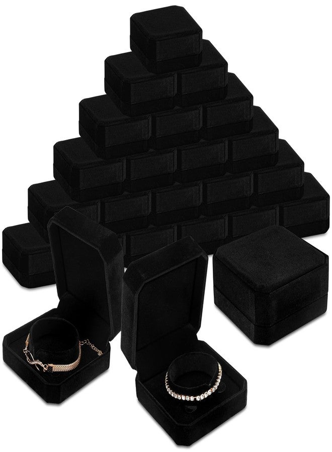 Ecation 24 Pcs Velvet Bracelet Box Classic Black Bracelet Gift Box Case for Jewelry Gift Storage Bangle Organizer Holder for Wedding Engagement Proposal Birthday Anniversary Jewelry Display - Image 1
