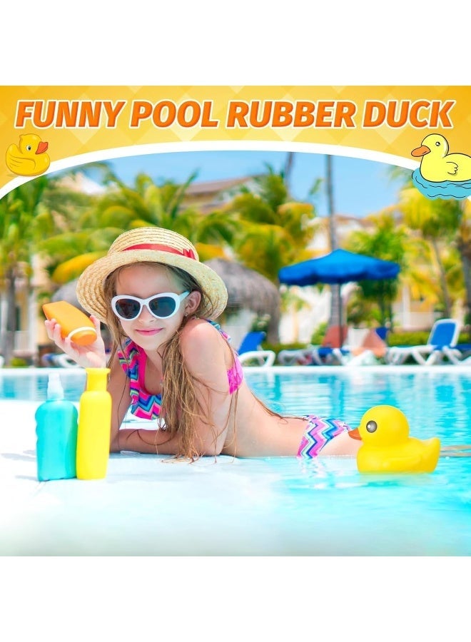 ECVV Large Yellow Rubber Duck Bath Toy | 6.3 Inch Floating Squeaky Duckies for Toddlers, Babies & Kids | Preschool Bathtub Toy, Baby Shower Gift, Party Decoration - Image 5