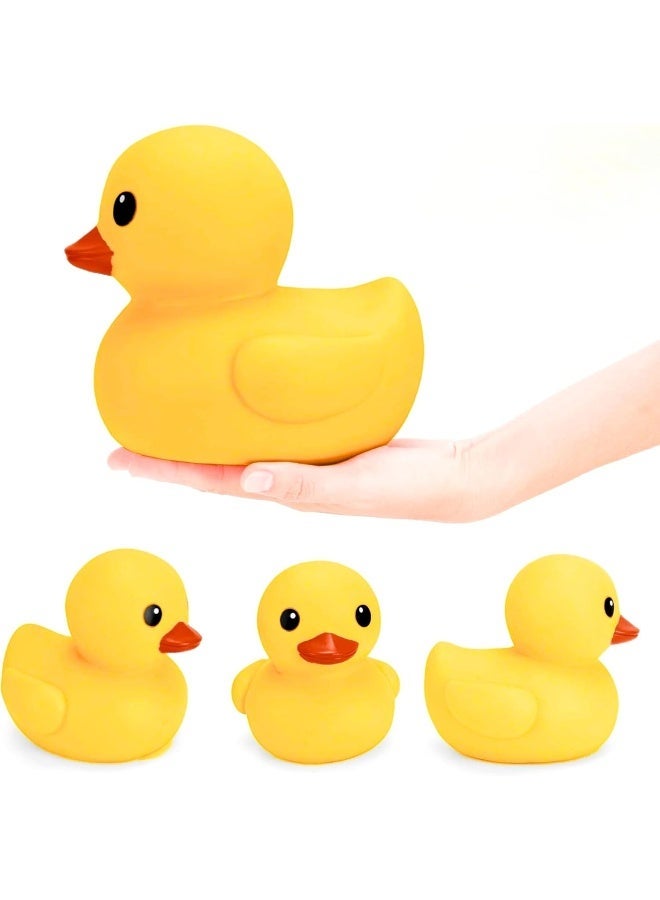 ECVV Large Yellow Rubber Duck Bath Toy | 6.3 Inch Floating Squeaky Duckies for Toddlers, Babies & Kids | Preschool Bathtub Toy, Baby Shower Gift, Party Decoration - Image 1