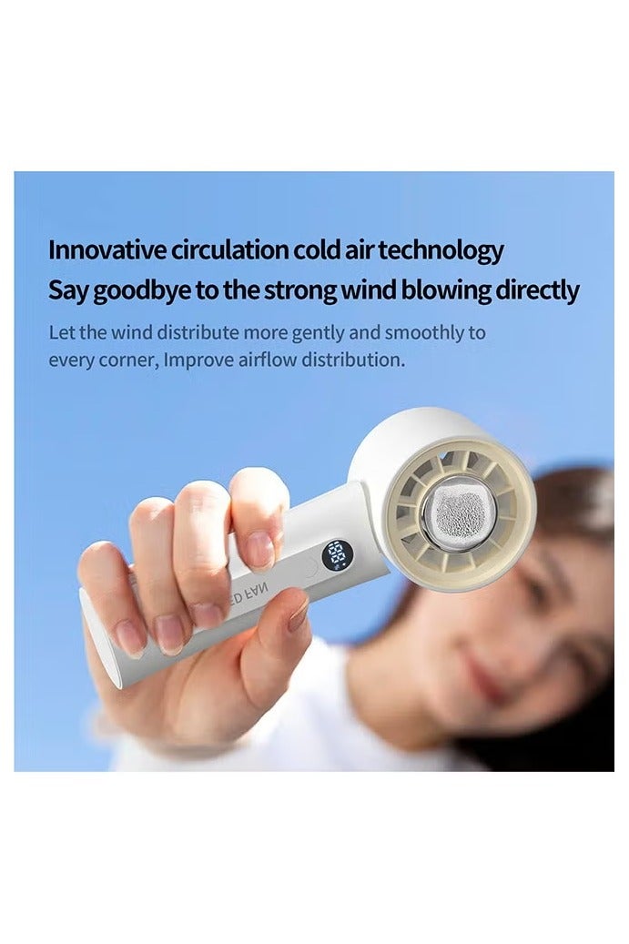 مروحة Ice Sense Semiconductor المحمولة باليد، مروحة صغيرة محمولة طويلة العمر 4000 مللي أمبير في الساعة، 5 سرعات مع شاشة، رياح قوية، تبريد سريع وفعال، مروحة تبريد قابلة للطي، شحن سريع من النوع C، أداة تبريد سحرية للمنزل والمكتب والخارج - Image 3
