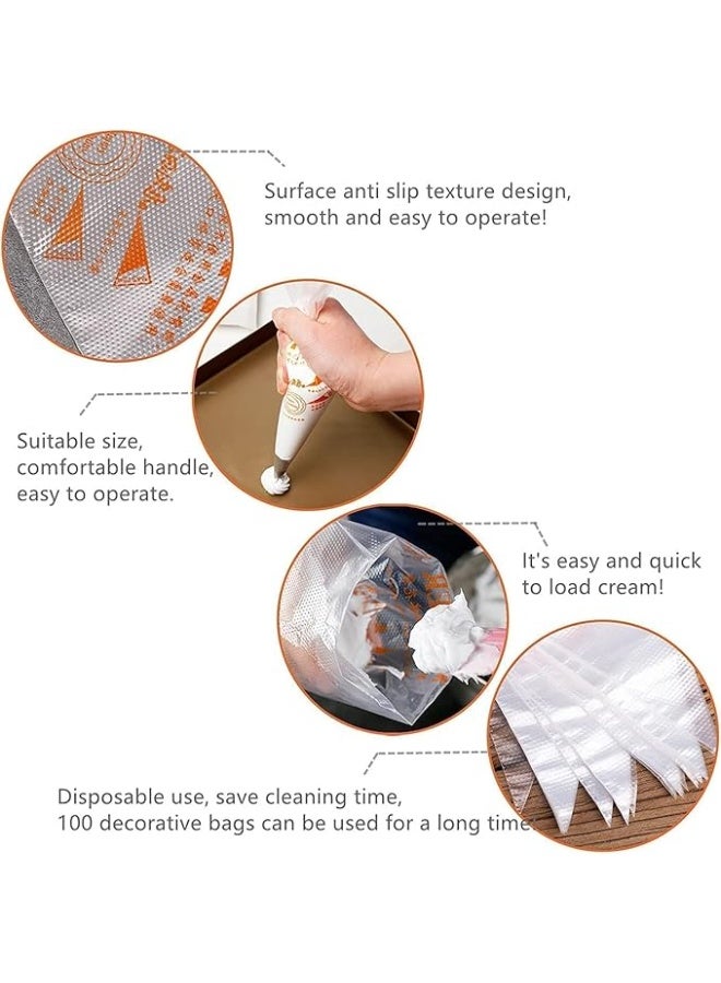 100 Pieces Plastic Pastry Bags Disposable Icing Piping Bags for Cake Cookie Desserts Icing Cupcakes Decoration (Medium 30 * 20cm) - Image 4