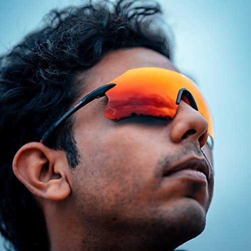 Raida S100 Sports Sunglasses | UV Protection | Anti-Glare | Cycling | Motorcycling (Red) - Image 3